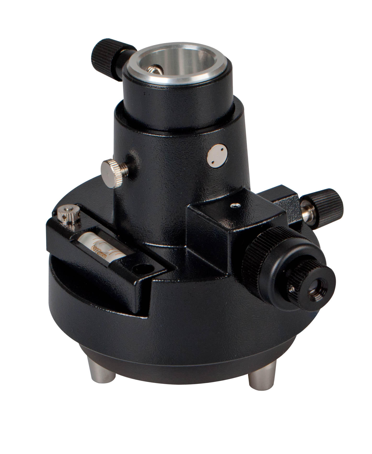 Black Tribrach & Adapter With Optical Plummet For Total Station Prism Setup - Surveying Equipment